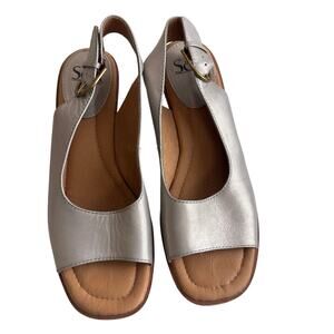 Sofft Silver Open-Toe Heels